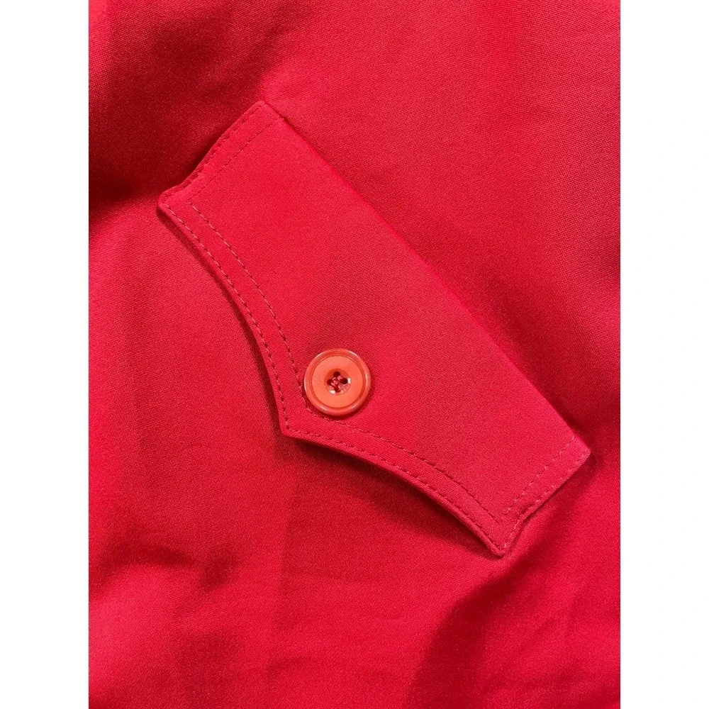 Vintage 60s Outer Banks Women Small Trench Coat Red Western‎ Yoke Rain Repellent
